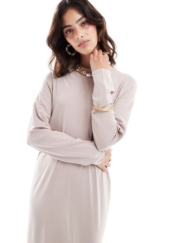 Robe style t-shirt longue à manches longues - Beige champignon - Asos Design - Modalova