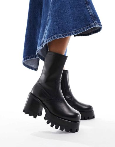 Rocky - Bottes en cuir à plateforme et semelle chunky - Asos Design - Modalova