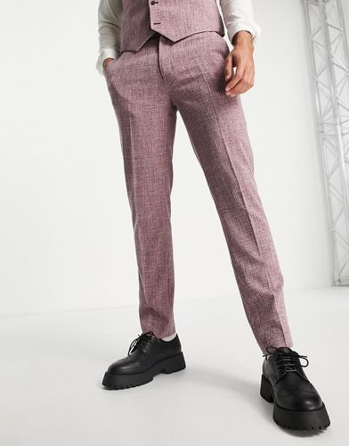 Wedding - Pantalon coupe slim motif hachuré - Rouille - Asos Design - Modalova