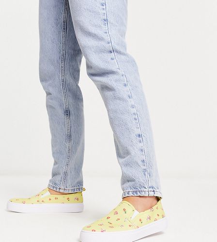 Wide Fit - Dotty - Tennis à enfiler imprimé à petites fleurs - Asos Design - Modalova