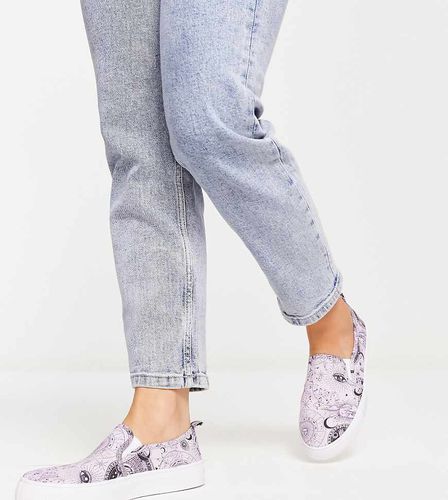 Wide Fit - Dotty - Tennis à enfiler imprimé céleste - Lilas - Asos Design - Modalova