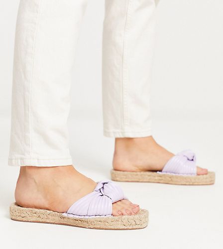 Wide Fit - Jade - Mules style espadrilles avec naud - Lilas - Asos Design - Modalova