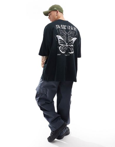 T-shirt ultra oversize à imprimé papillon au dos - Asos Design - Modalova