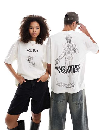 T-shirt unisexe oversize avec imprimé croquis The Joker sous licence - Taupe - Asos Design - Modalova