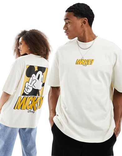 T-shirt unisexe oversize avec imprimé Disney Mickey Mouse - Blanc cassé - Asos Design - Modalova