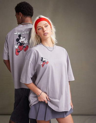 T-shirt unisexe oversize avec imprimé Mickey Mouse Disney - délavé - Asos Design - Modalova