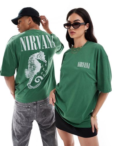 T-shirt unisexe oversize avec imprimés Nirvana et hippocampe sous licence - Asos Design - Modalova