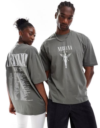 T-shirt unisexe oversize avec imprimés Nirvana sous licence - Asos Design - Modalova