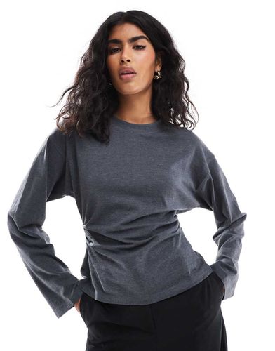 T-shirt à manches longues et taille corsetée - Anthracite - Asos Design - Modalova