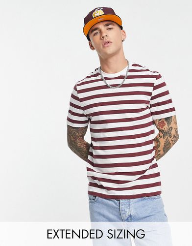 T-shirt à rayures - Bordeaux et blanc - Asos Design - Modalova