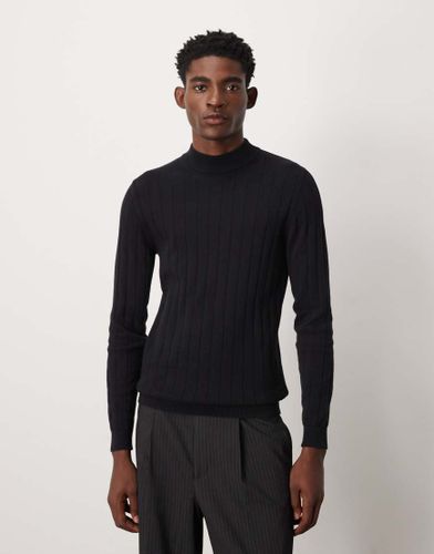 T-shirt col montant moulant  manches longues en maille ctele - Asos Design - Modalova