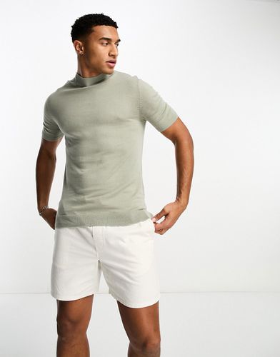 T-shirt col roulé en maille de coton légère - Asos Design - Modalova