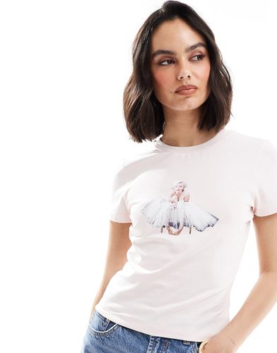 T-shirt court avec imprimé Marilyn Monroe sous licence - Asos Design - Modalova