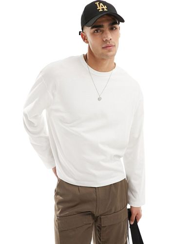 T-shirt crop top épais coupe carrée oversize à manches longues - Asos Design - Modalova