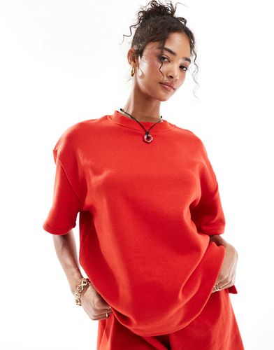 T-shirt d'ensemble en molleton - Rouge - Asos Design - Modalova