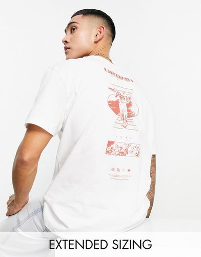 T-shirt décontracté avec imprimé angelot au dos - Blanc cassé/rouge - Asos Design - Modalova