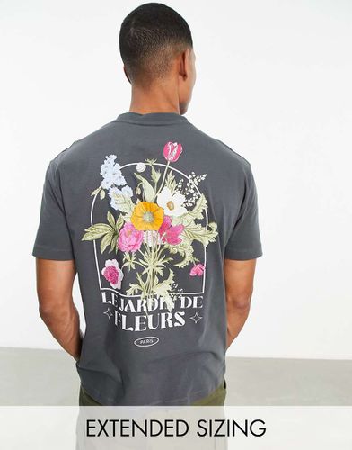 T-shirt décontracté avec imprimé fleurs au dos - délavé - Asos Design - Modalova