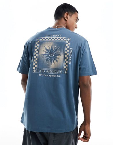 T-shirt décontracté imprimé céleste au dos - cendré - Asos Design - Modalova