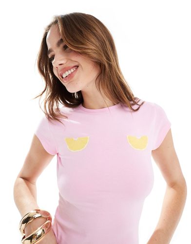 T-shirt effet rétréci à imprimé citrons - Asos Design - Modalova