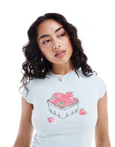T-shirt effet rétréci à imprimé fraises - Asos Design - Modalova