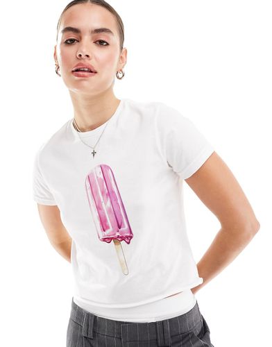 T-shirt effet rétréci à imprimé glace - Asos Design - Modalova