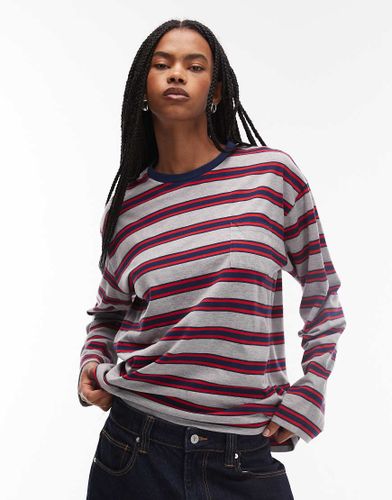 T-shirt oversize  manches longues et  rayures coupe dcontracte - Asos Design - Modalova