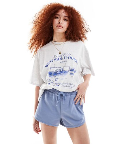T-shirt oversize à motif port et bateau - Givre chiné - Asos Design - Modalova