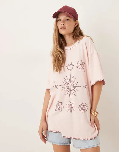T-shirt oversize  broderie soleil - Asos Design - Modalova
