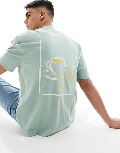 T-shirt oversize à imprimé café au dos - Asos Design - Modalova