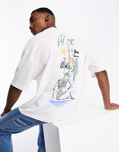 T-shirt oversize à imprimé abstrait de colonne vertébrale - Asos Design - Modalova