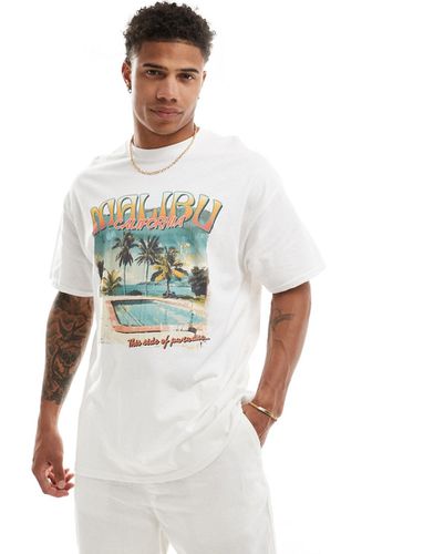 T-shirt oversize à imprimé Malibu sur le devant - Asos Design - Modalova