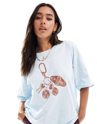 T-shirt oversize à imprimé porte-clefs New York - pastel - Asos Design - Modalova