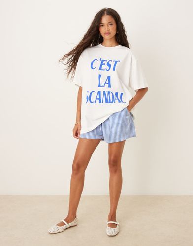 T-shirt oversize  inscription C'est la Scandal  - Crme - Asos Design - Modalova