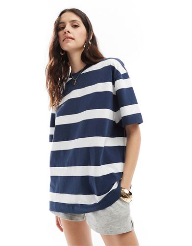 T-shirt oversize à rayures - Bleu marine et blanc - Asos Design - Modalova