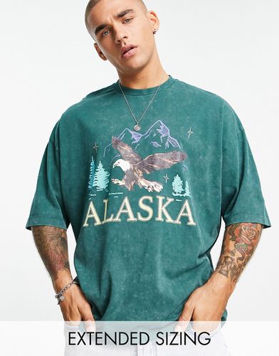 T-shirt oversize avec imprimé Alaska vintage à l'avant - délavé - Asos Design - Modalova