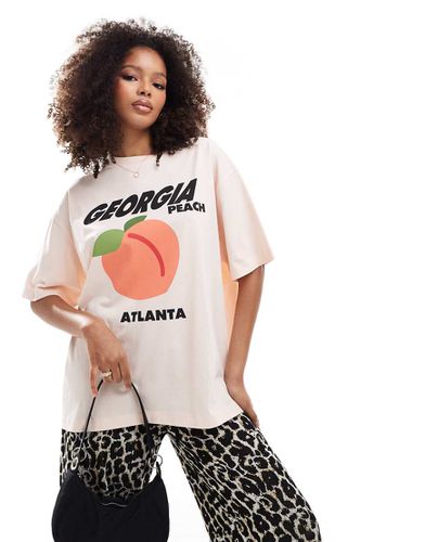 T-shirt oversize avec imprimé Georgia et pêche - Asos Design - Modalova