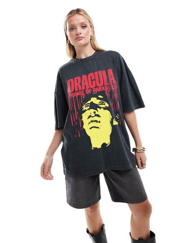 T-shirt oversize avec imprimé Dracula - Anthracite délavé - Asos Design - Modalova