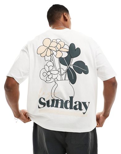 T-shirt oversize avec imprimé fleurs style BD au dos - Asos Design - Modalova
