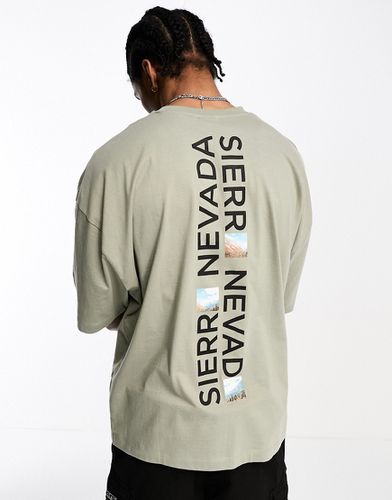 T-shirt oversize avec imprimé Nevada au dos - Kaki - Asos Design - Modalova