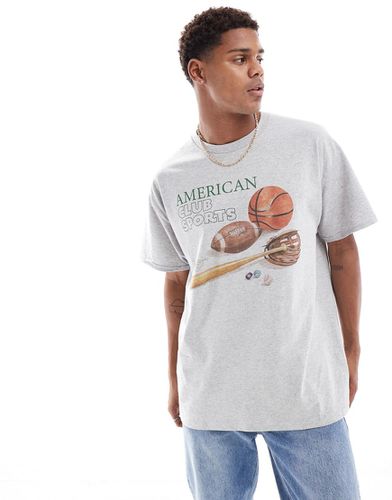 T-shirt oversize avec imprimé sport à l'avant - chiné - Asos Design - Modalova