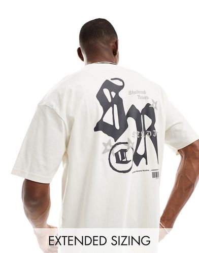 T-shirt oversize avec imprimé style streetwear au dos - cassé - Asos Design - Modalova