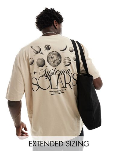 T-shirt oversize avec imprimé système solaire au dos - Taupe - Asos Design - Modalova