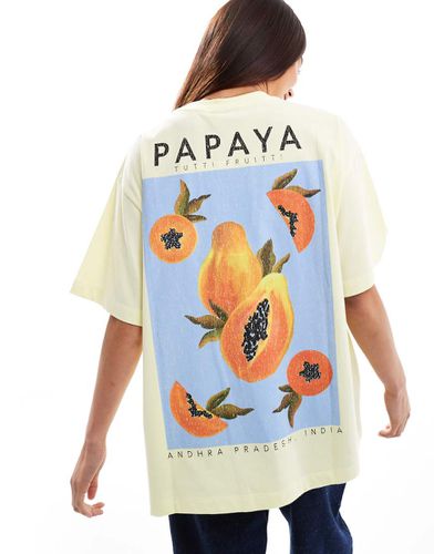 T-shirt oversize avec imprimé papaye - Asos Design - Modalova