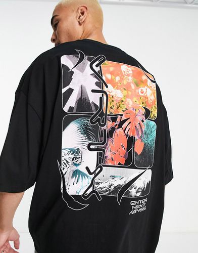 T-shirt oversize avec imprimé photo floral et texte au dos - Asos Design - Modalova