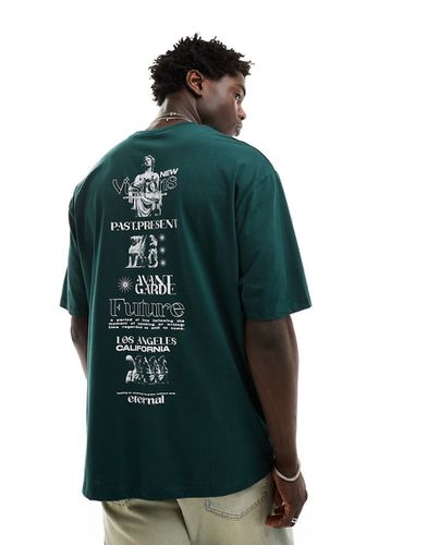 T-shirt oversize avec imprimé vertical style renaissance au dos - et vert foncé - Asos Design - Modalova