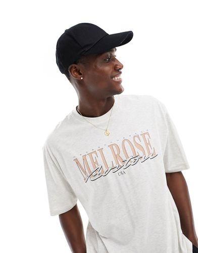T-shirt oversize avec imprimé ville vintage devant - Blanc cassé - Asos Design - Modalova