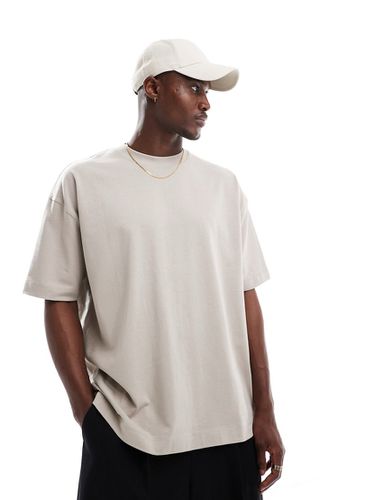 T-shirt oversize élégant en tissu épais de qualité supérieure - Taupe - Asos Design - Modalova