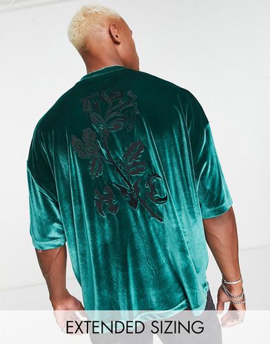 T-shirt oversize en velours avec broderie au dos - Asos Design - Modalova
