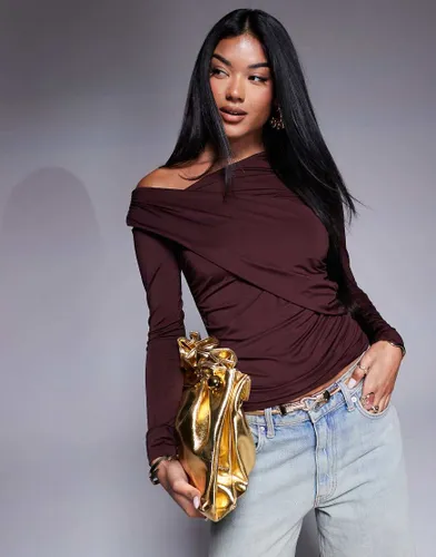 Top asymétrique drapé - Asos Design - Modalova