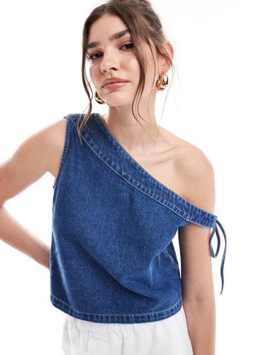 Top asymétrique en jean - moyen - Asos Design - Modalova